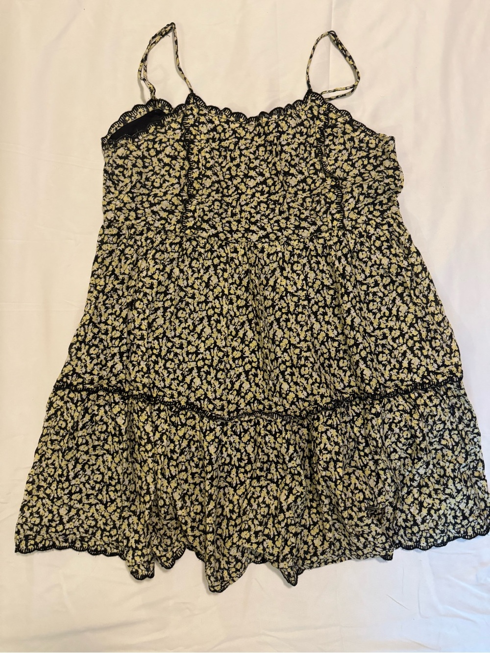 Urban Outfitters Babydoll dress with Black/yellow Floral Lace